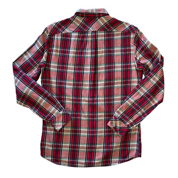 Diesel Red Plaid Check Cotton Button-Down Men's Flannel Shirt - Size L - Picture 2 of 9